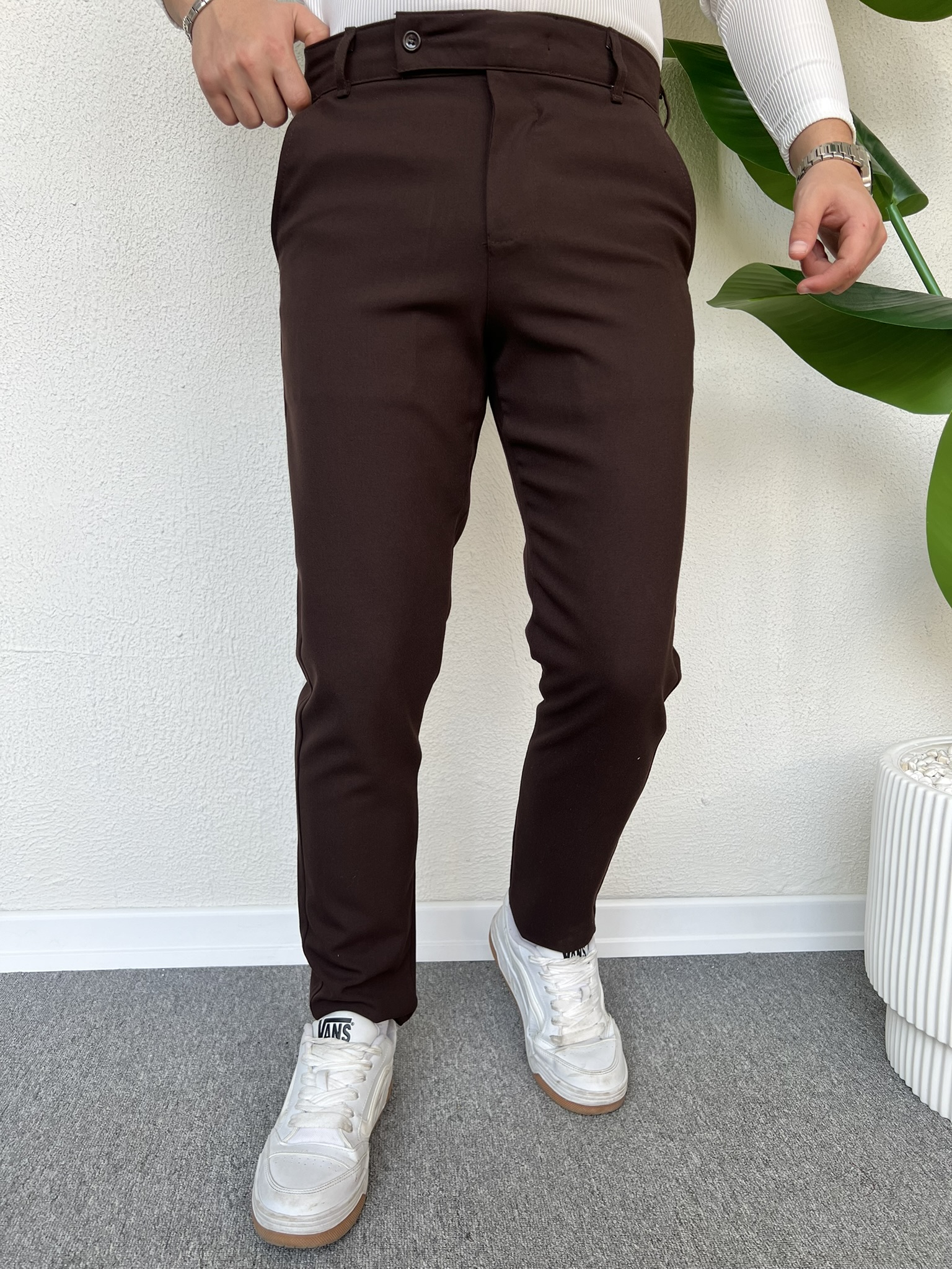 KISA DİLLİ SLİMFİT PANTOLON - Görsel 7
